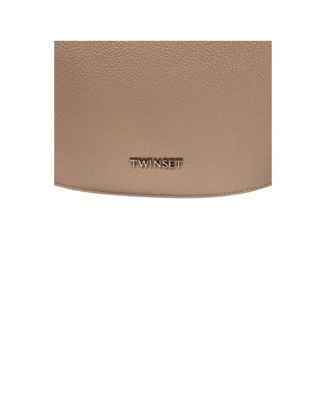 Twinset Brown Pink Pu Shoulder Bag