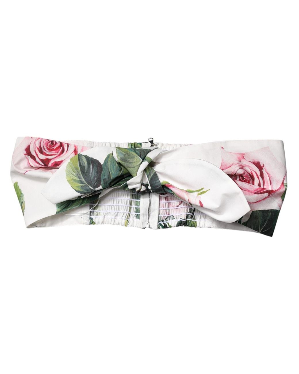 Dolce & Gabbana Black White Floral Print Cropped Bustier Corset Top for men