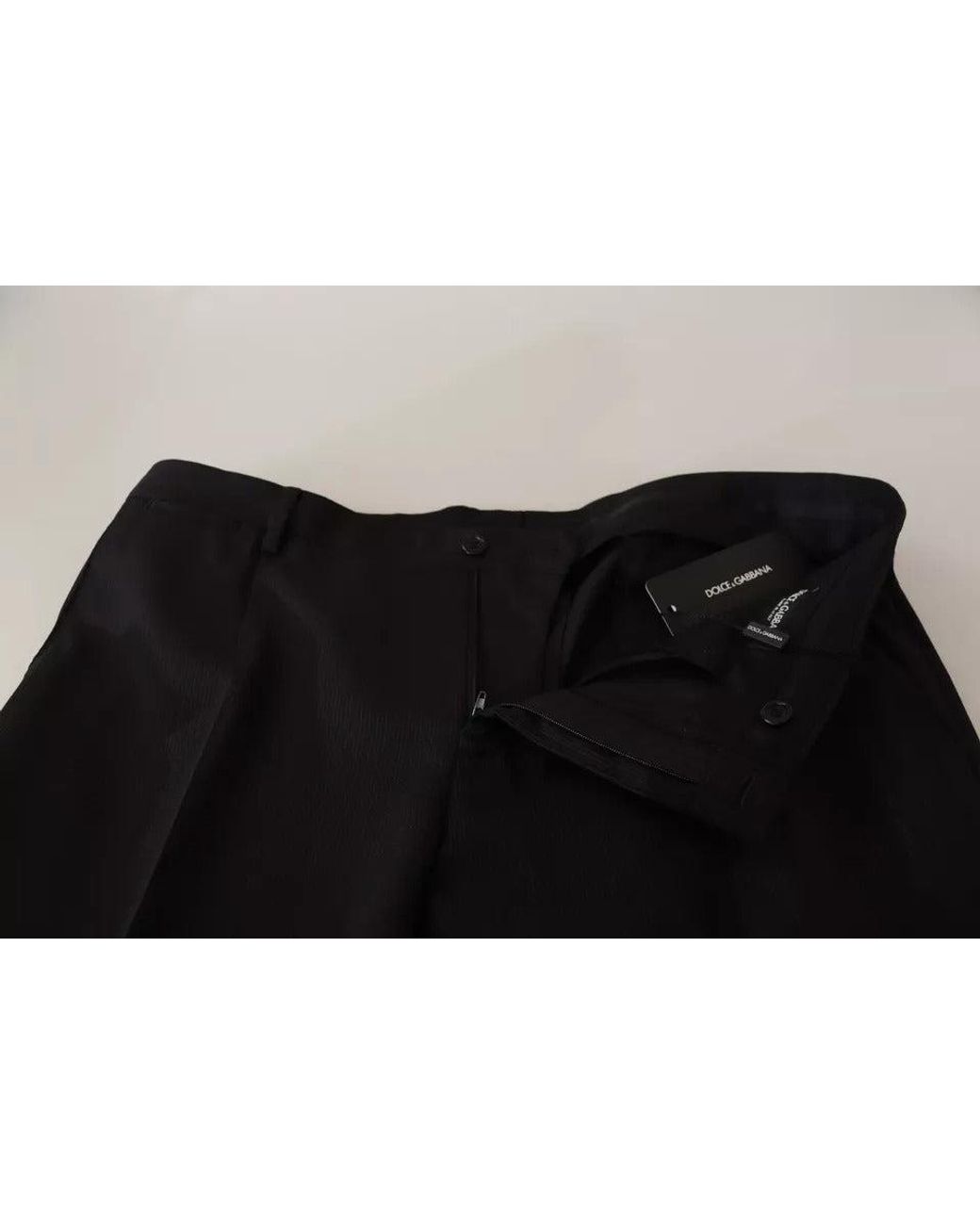 Dolce & Gabbana Black Elegant Skinny Dress Trousers for men