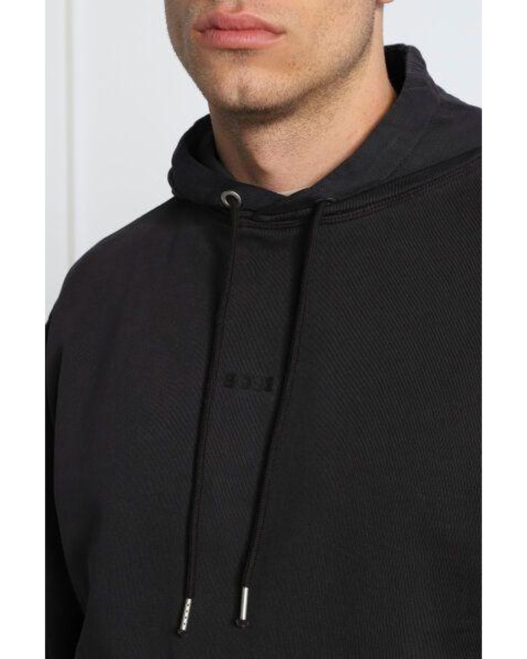Boss Blue Elegant Dark Cotton Hooded Sweatshirt for men