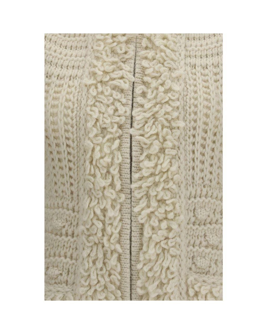 Fendi Natural White Wool Oves Aries Sleeveless Jacket