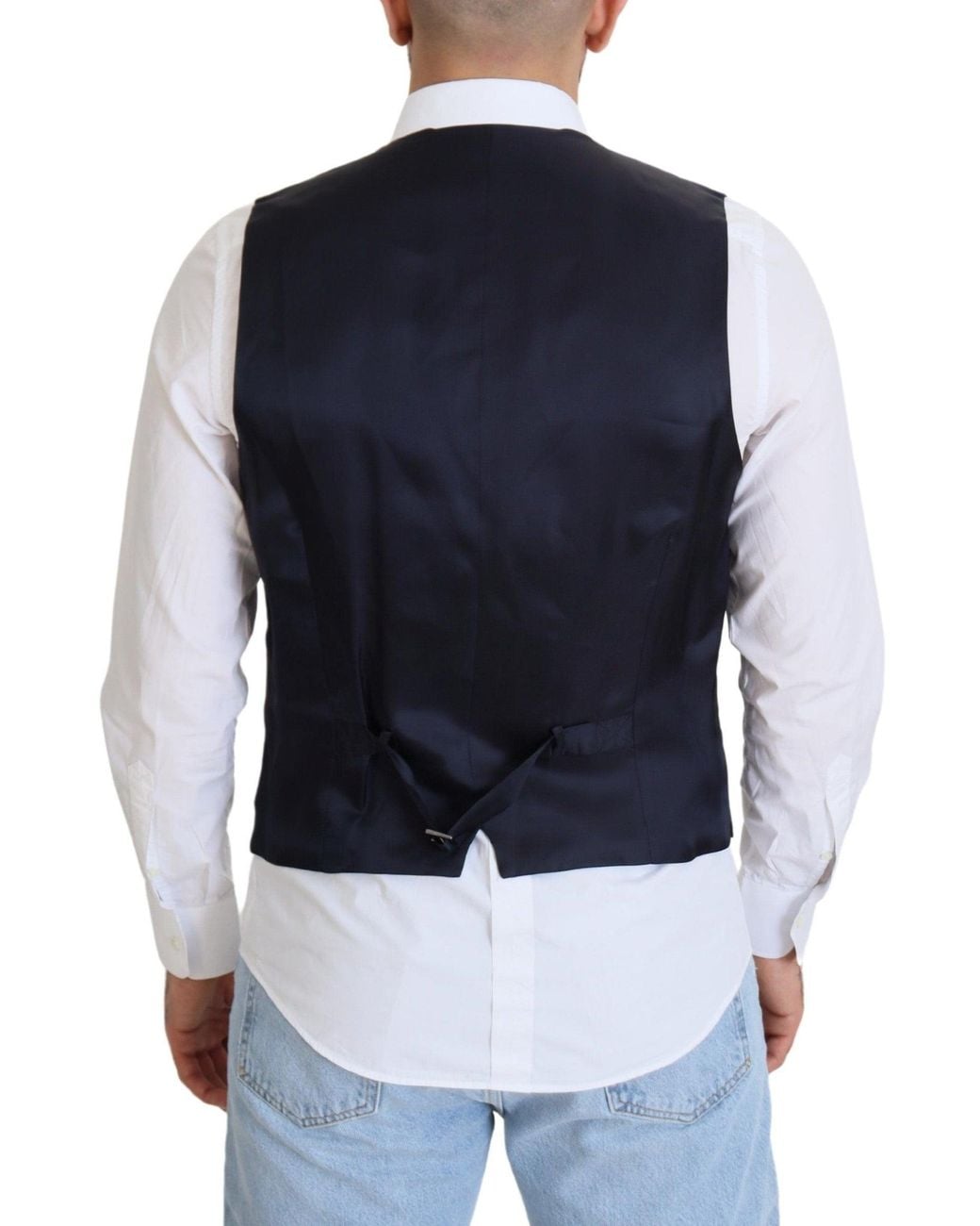 Dolce & Gabbana Blue Wool Vest Classic Fit for men