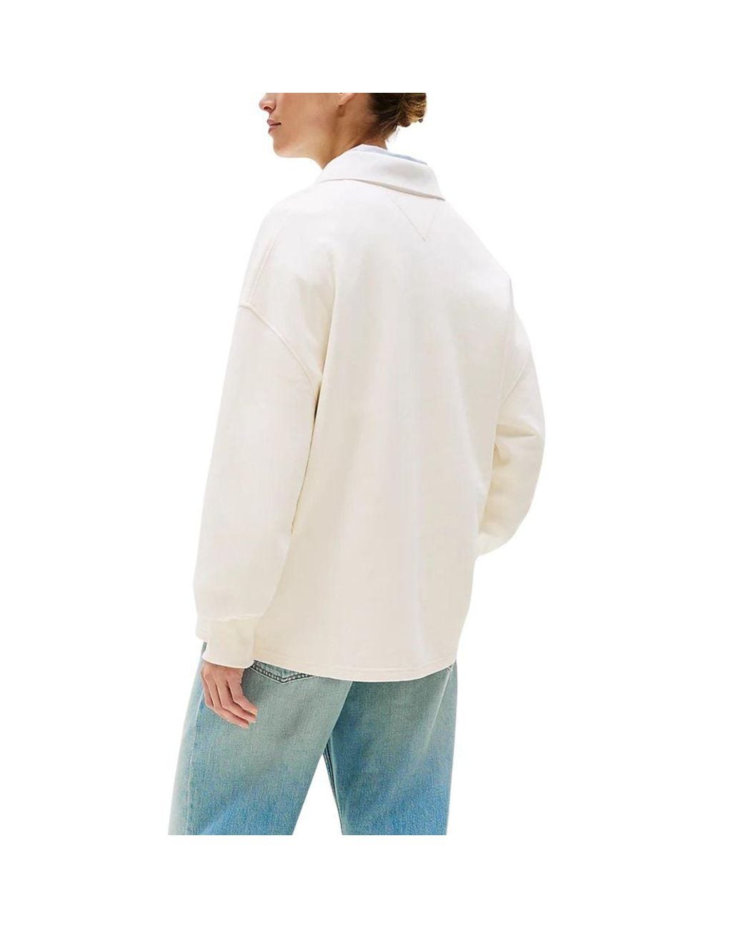 Tommy Hilfiger White Beige Polyamide Sweatshirt