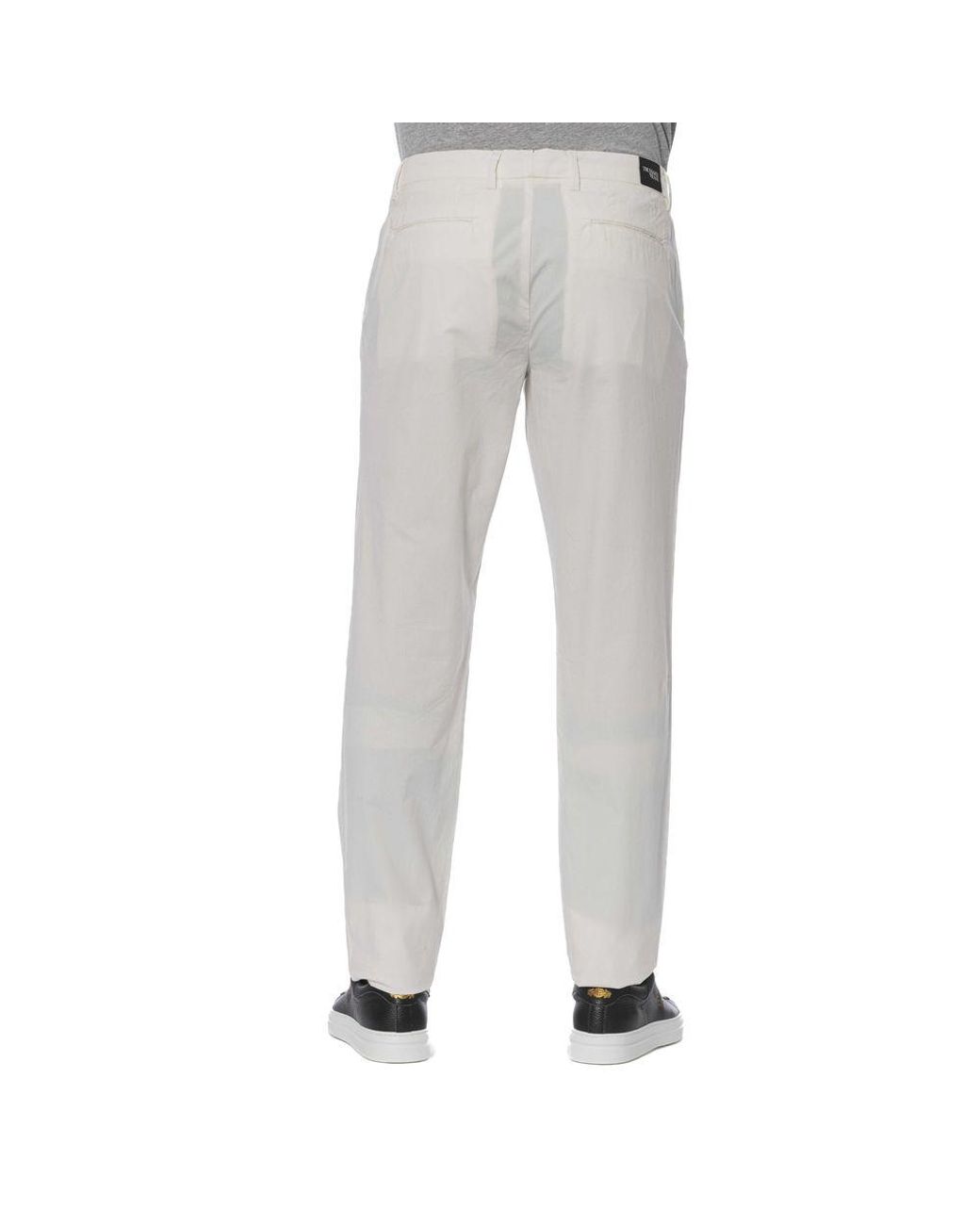 Trussardi Gray Chic Cotton Blend Trousers for men