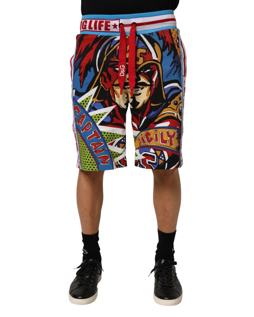Dolce & Gabbana Multicolor Captain Sicily Men Bermuda Shorts for men