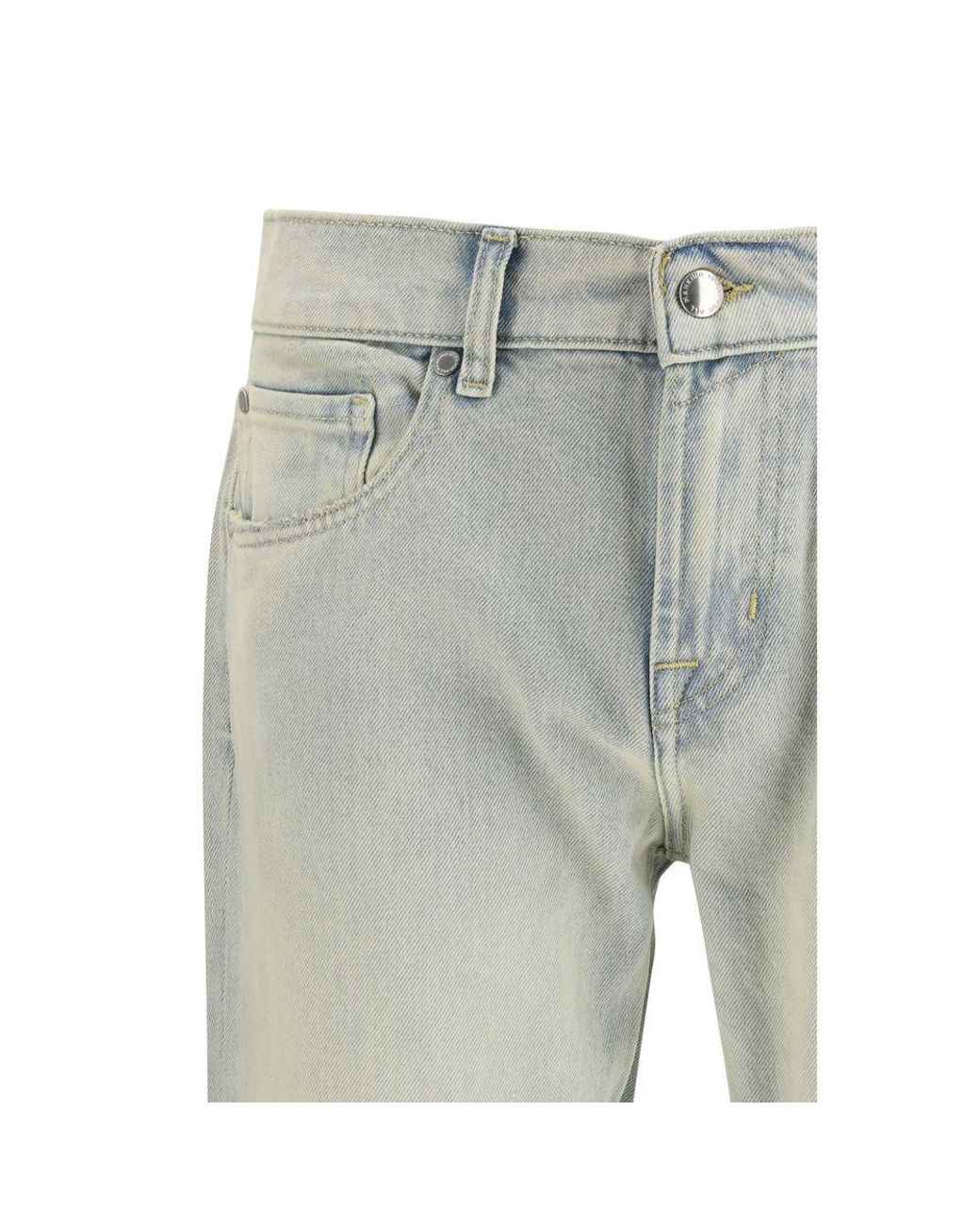 7FOR Gray Beige Cotton Bootcut Jeans for men