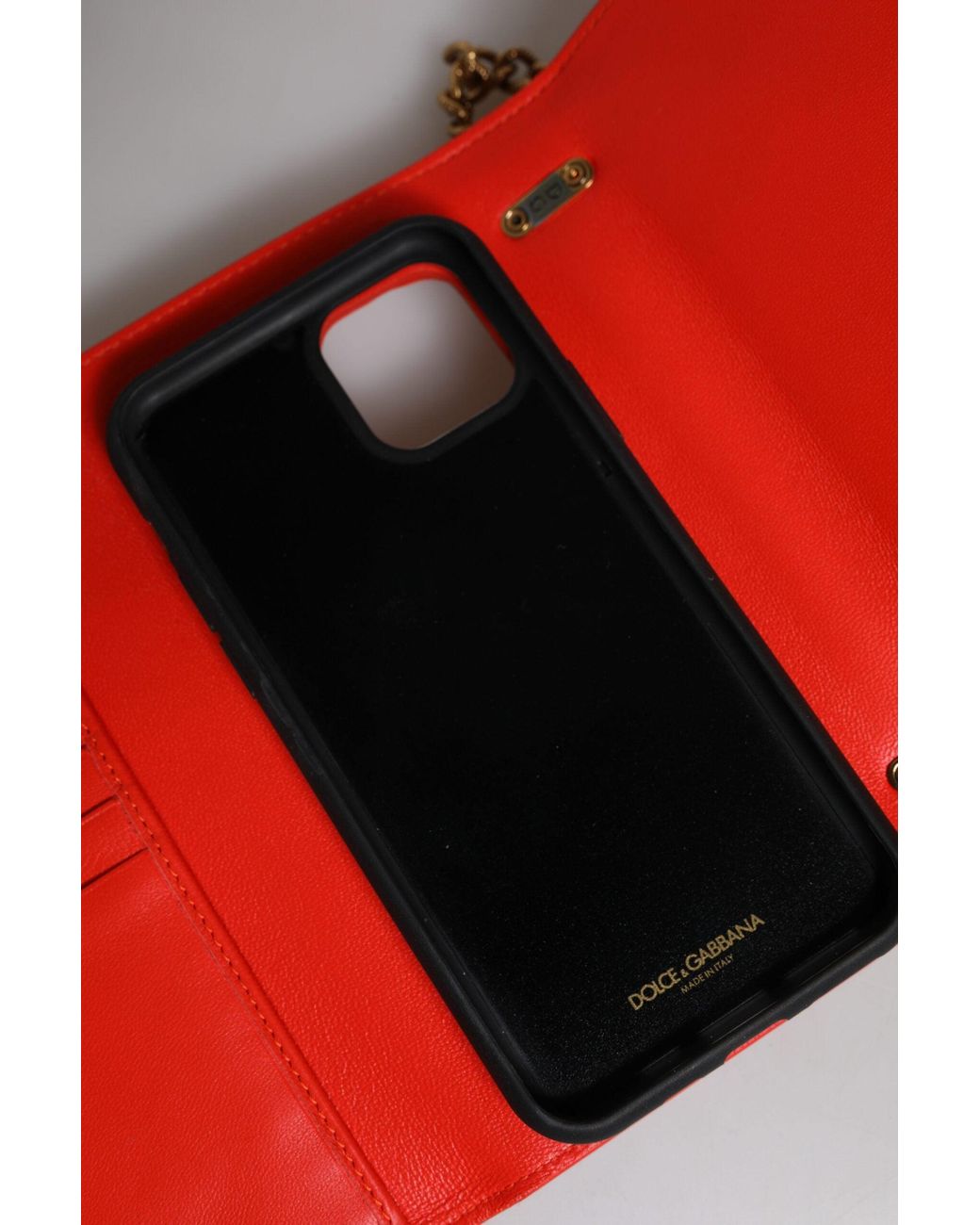 Dolce & Gabbana Red Quilted Devotion Crossbody Chain Phone Cover Bag for men