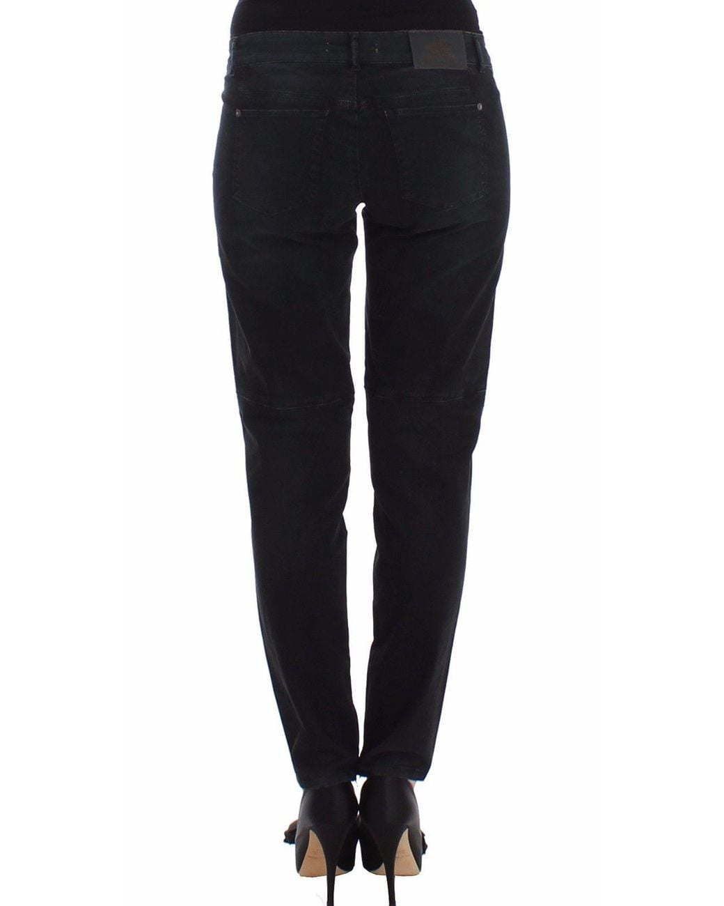 Ermanno Scervino Black Blue Slim Jeans Denim Pants Skinny Leg Straight