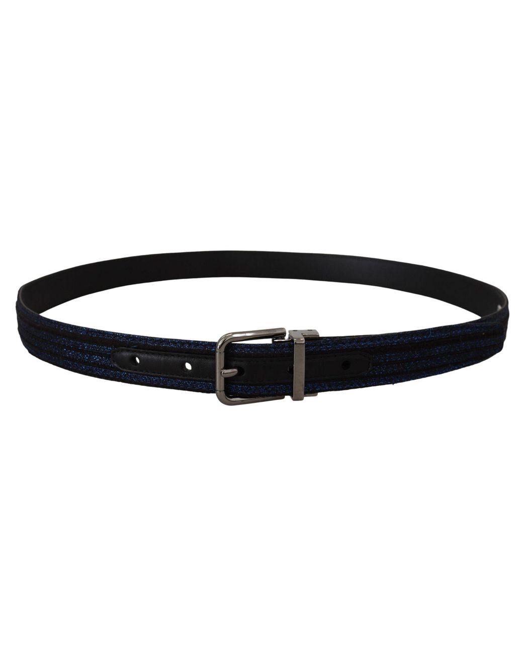 Dolce & Gabbana Black Elegant Jacquard Leather Belt for men