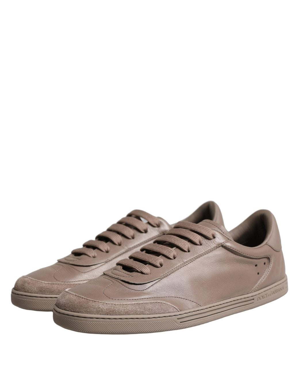 Dolce & Gabbana Brown Taupe Saint Tropez Low Top Sneakers Shoes for men