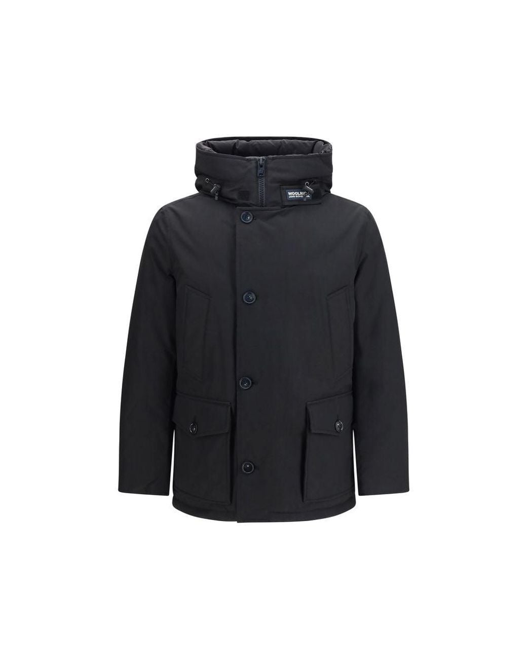 Woolrich Blue Black Cotton Shell Jacket for men