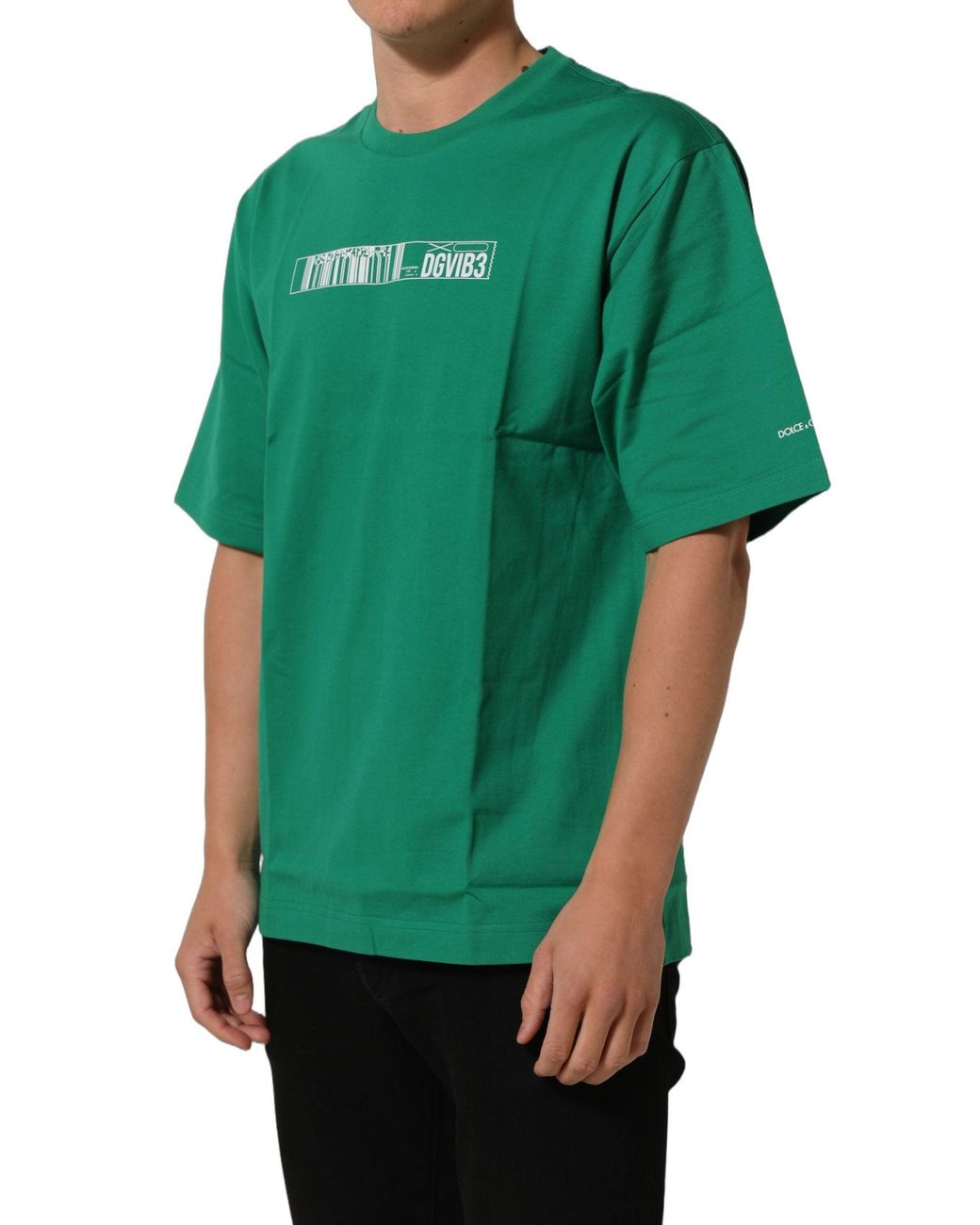 Dolce & Gabbana Green Cotton Dgvib3 Print Crew Neck T for men