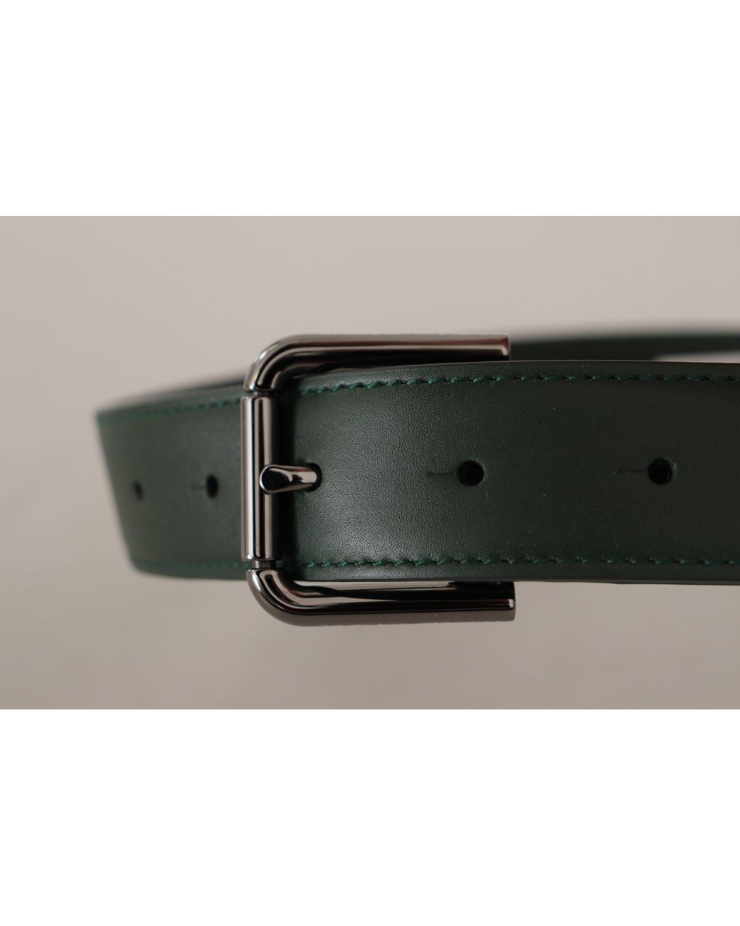 Dolce & Gabbana Black Elegant Dark Leather Belt With Logo Buckle