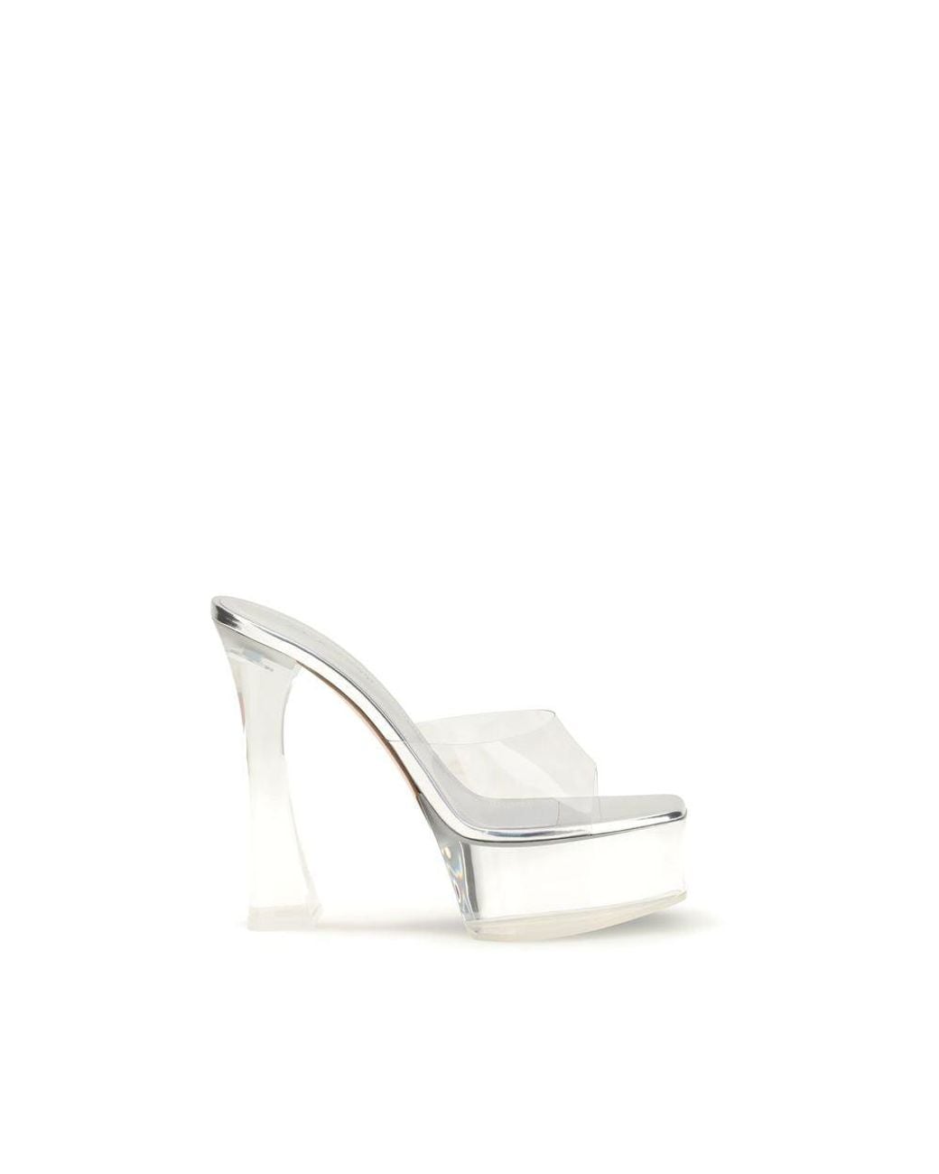 AMINA MUADDI White Silver Pvc Platform Sandals