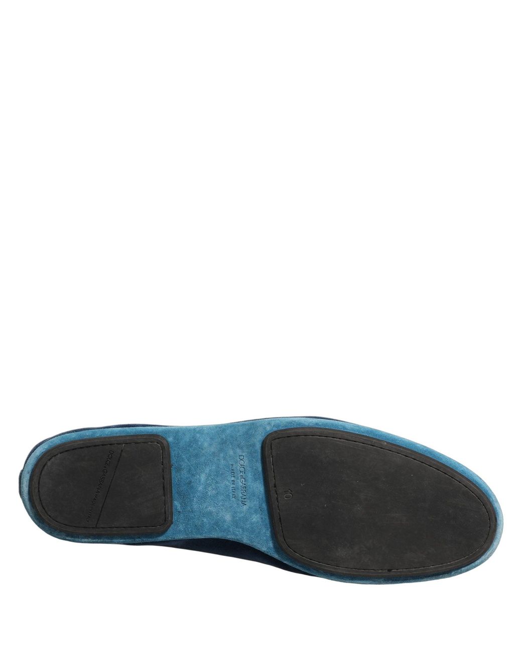 Dolce & Gabbana Blue Velvet Crown Embroidery Loafers Shoes for men
