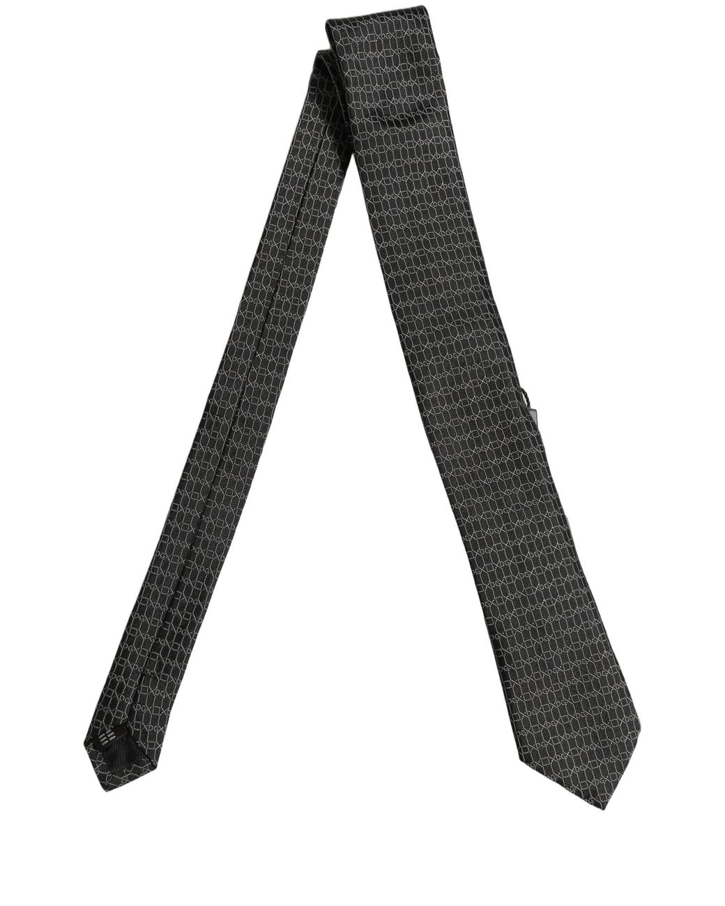 Dolce & Gabbana Black Silk Dg Monogram Adjustable 'Sd Neckmen's Tie for men