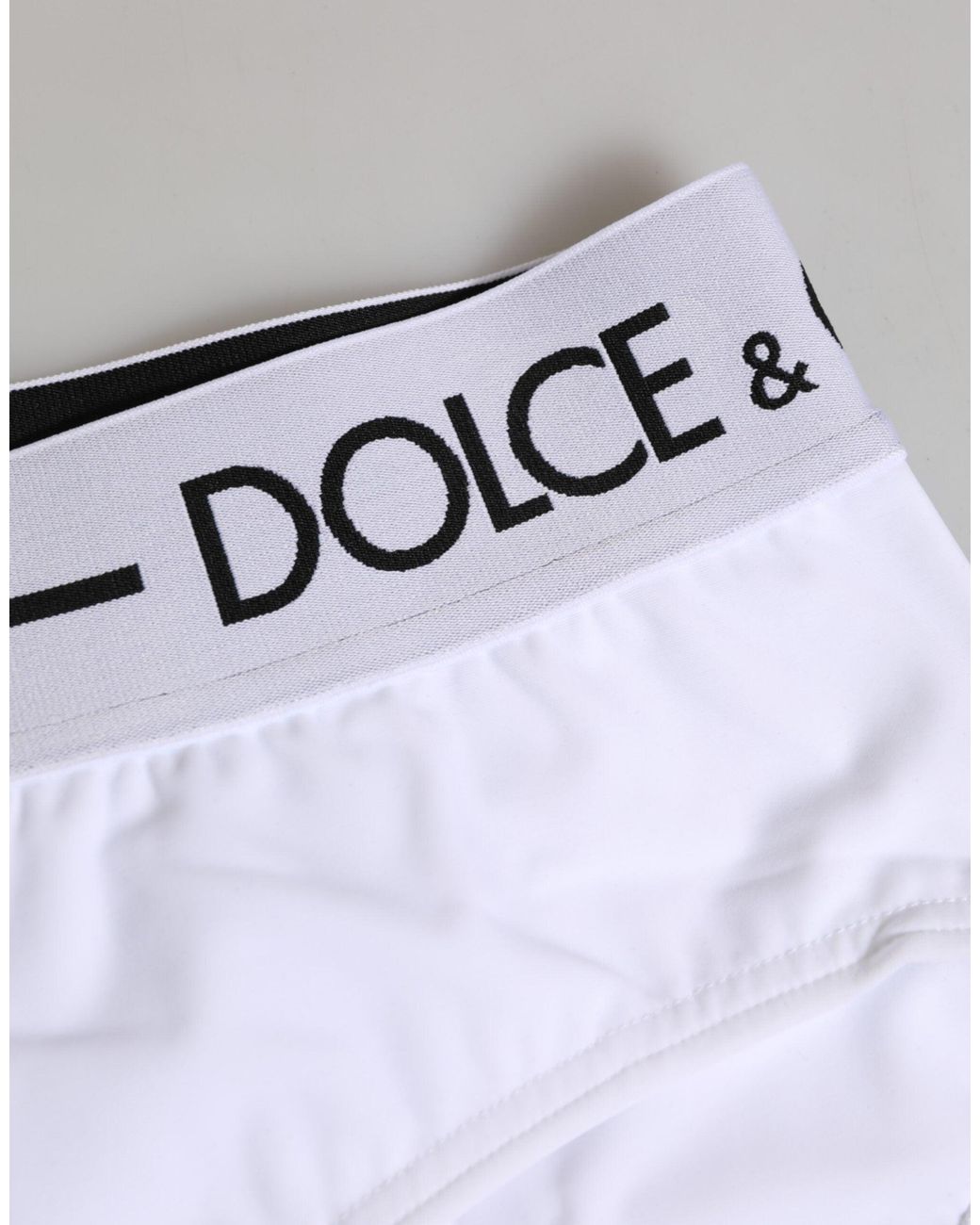 Dolce & Gabbana Blue Nylon Logo Waistband Shorts Underwear Elastane