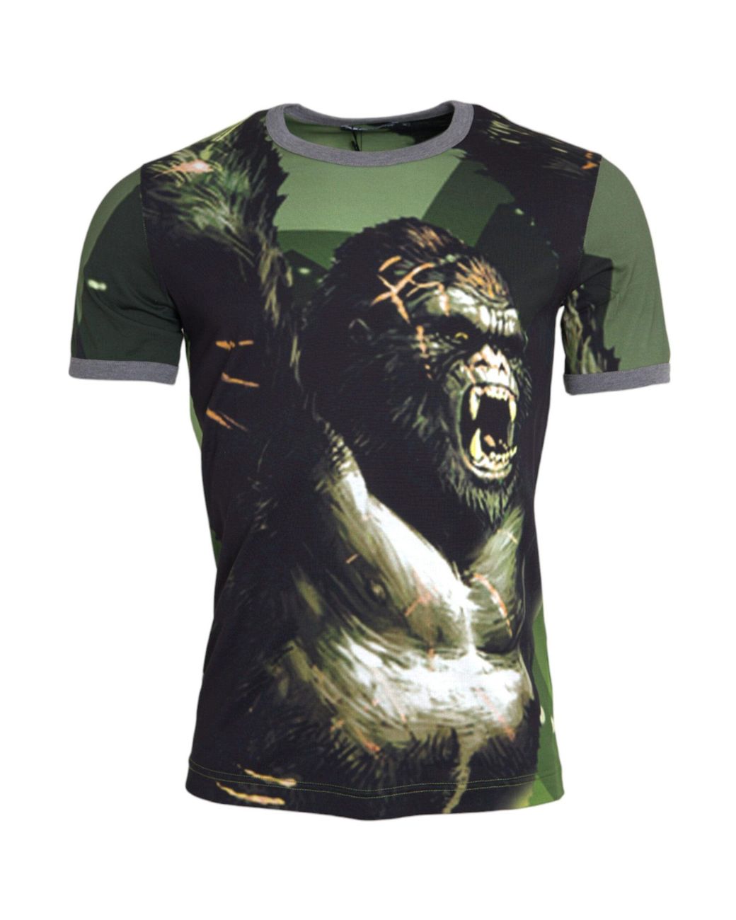 Dolce & Gabbana Green Gorilla Cotton Short Sleeves T for men