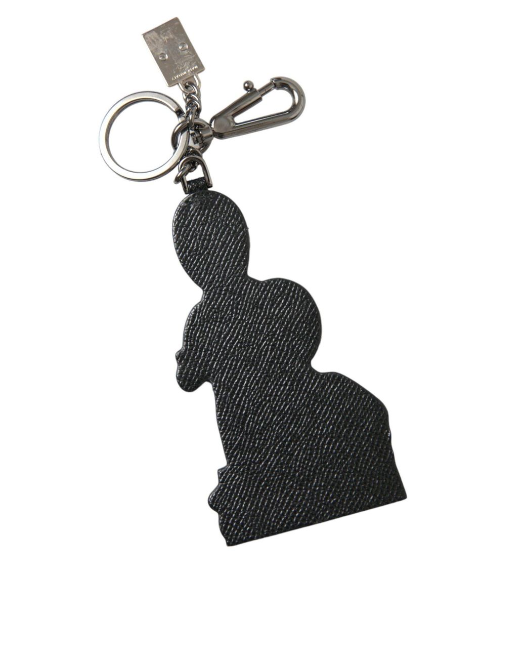 Dolce & Gabbana White Leather Dominico Stefano #Dgfamily Logo Badge Keychain for men