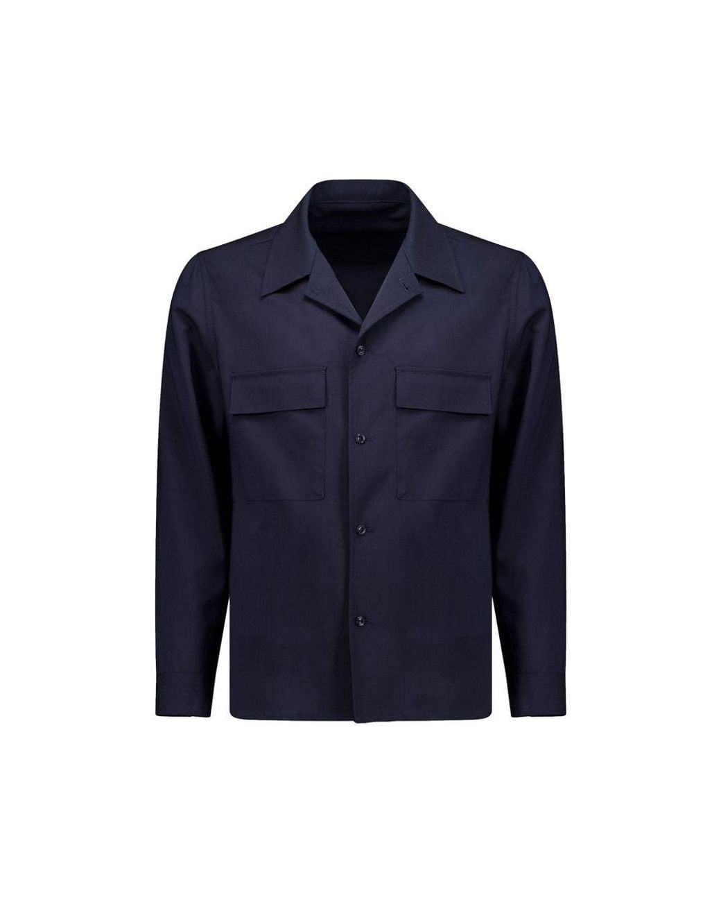 AUTORE Navy Blue Virgin Wool Jacket for men