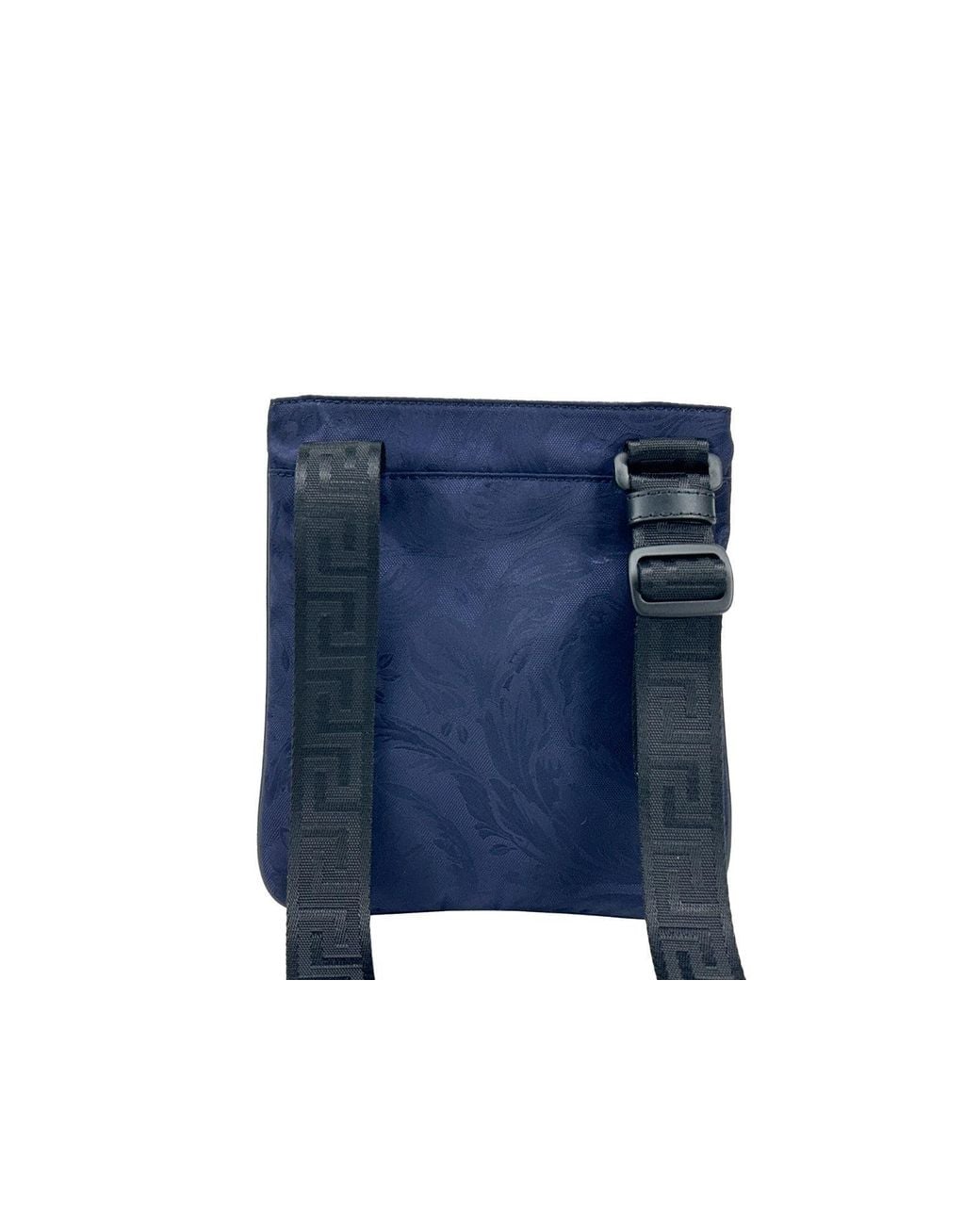 Versace Blue Medusa Flat Crossbody Bag Canvas