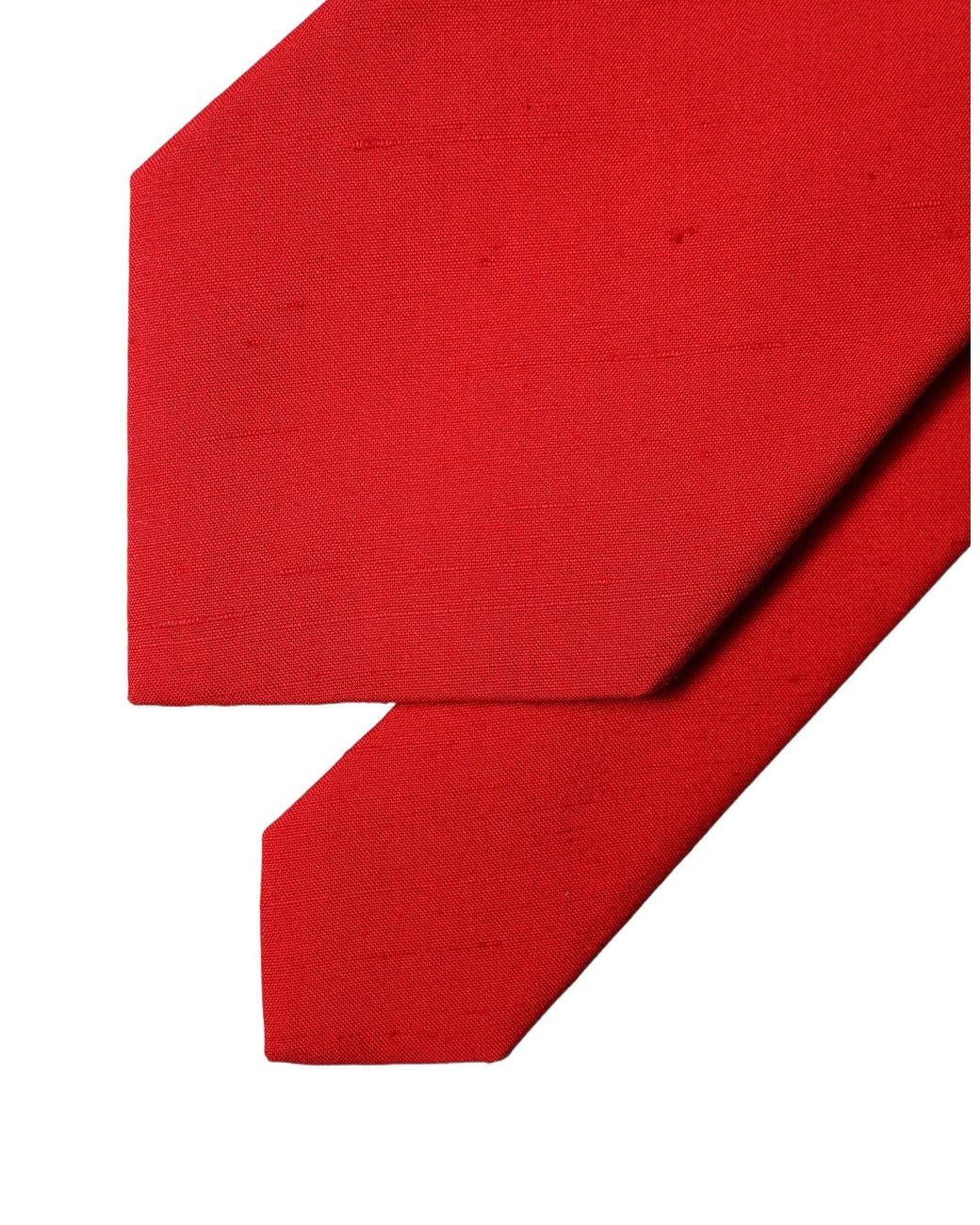Dolce & Gabbana Red Solid Silk Cotton Adjustable Neckwomen's Tie