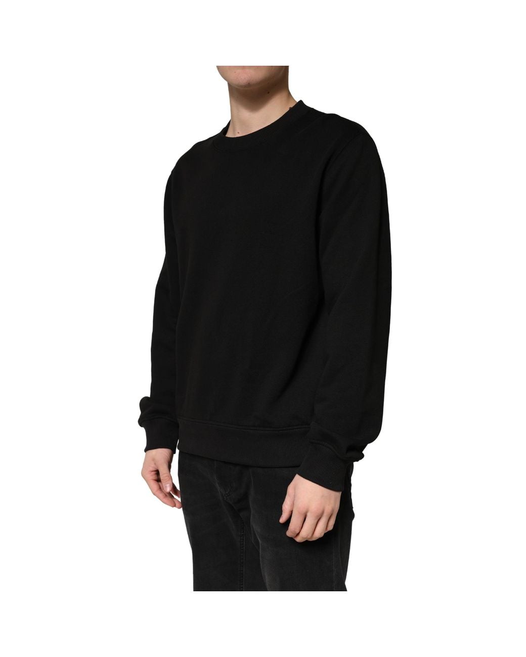 Dolce & Gabbana Black Sweater Cotton Crewneck Sweatshirt Clothing for men