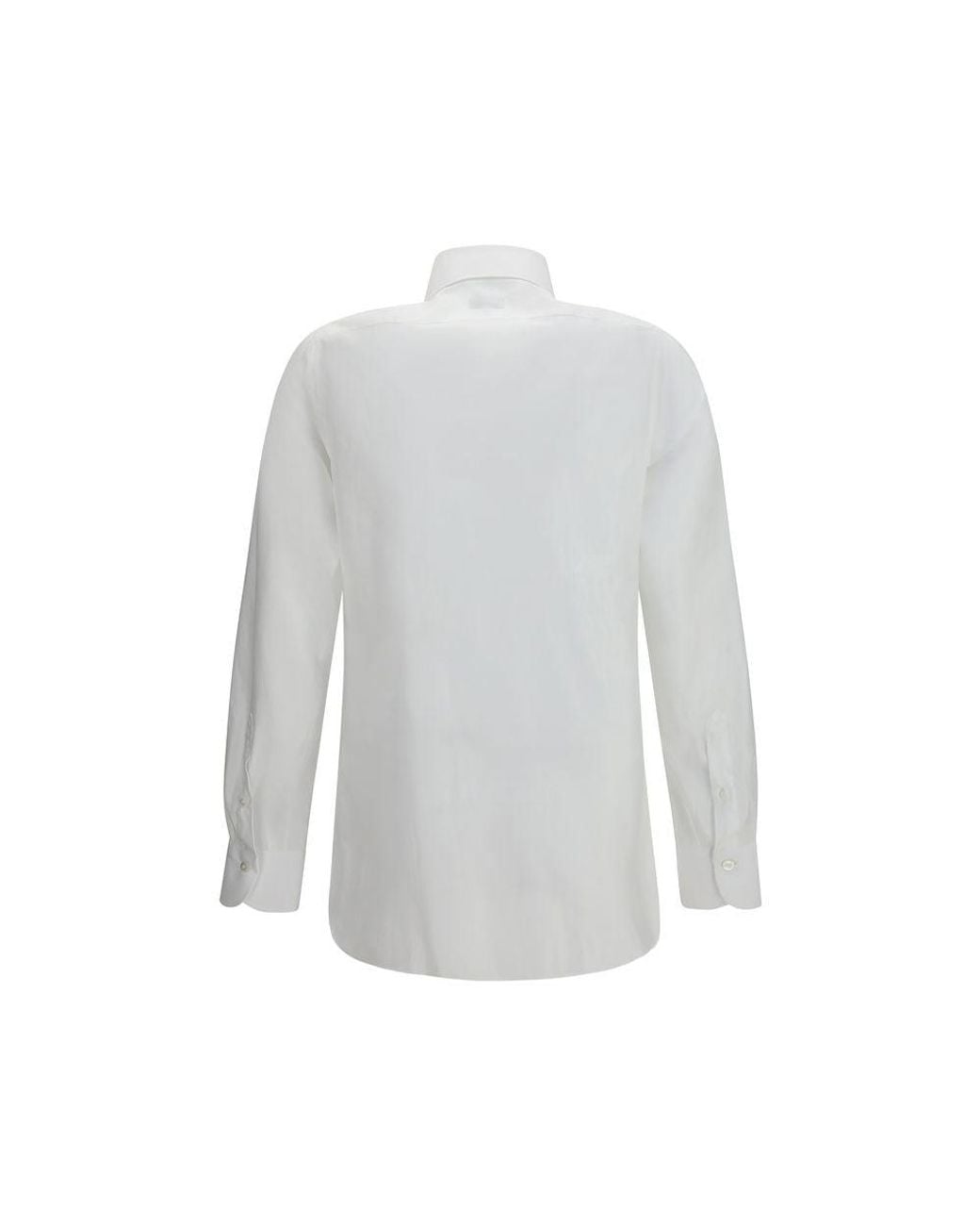 Finamore 1925 White Cotton Dress Shirt for men