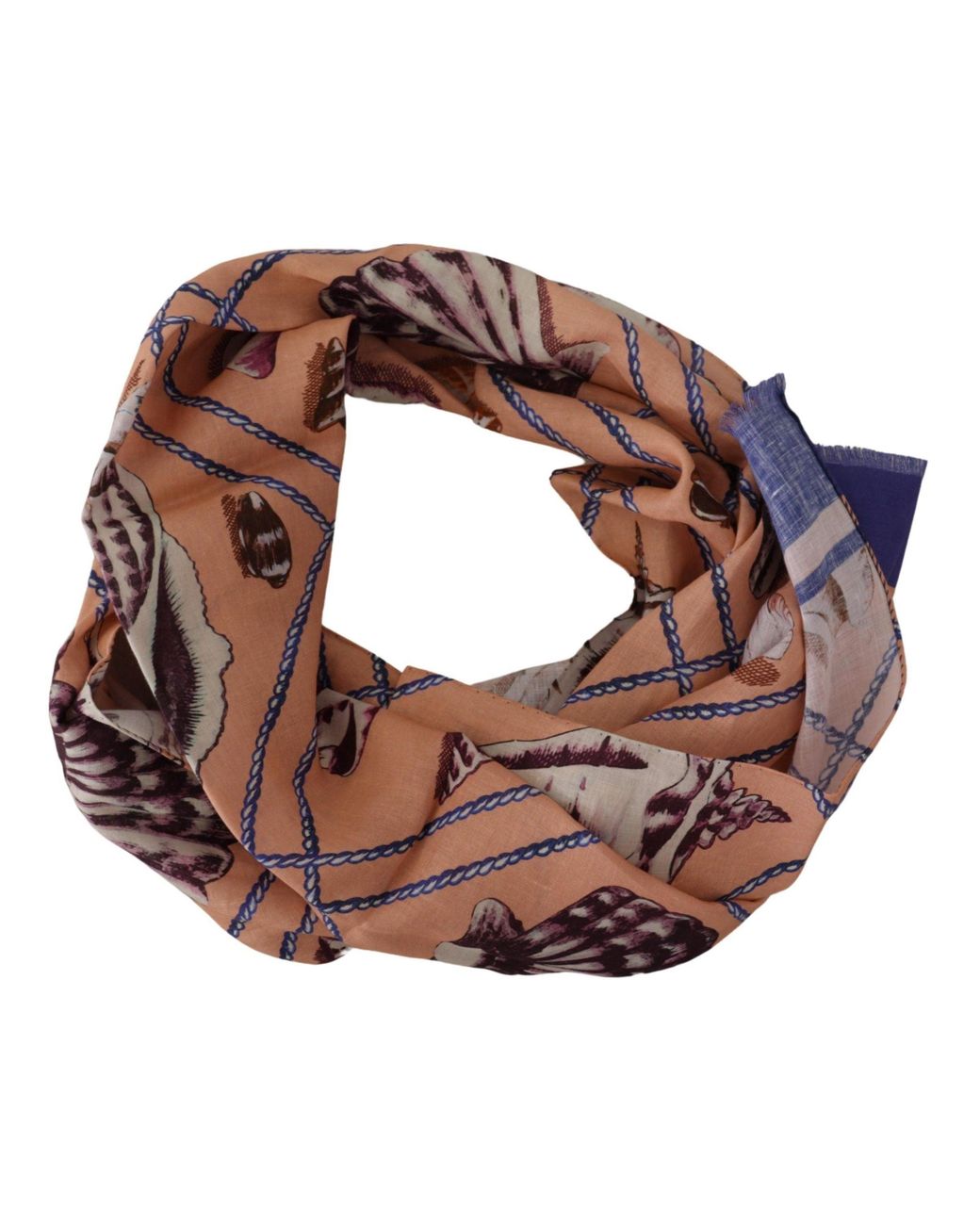 Dolce & Gabbana Black Linen Seashell Pattern Wrap Shawl Scarf for men