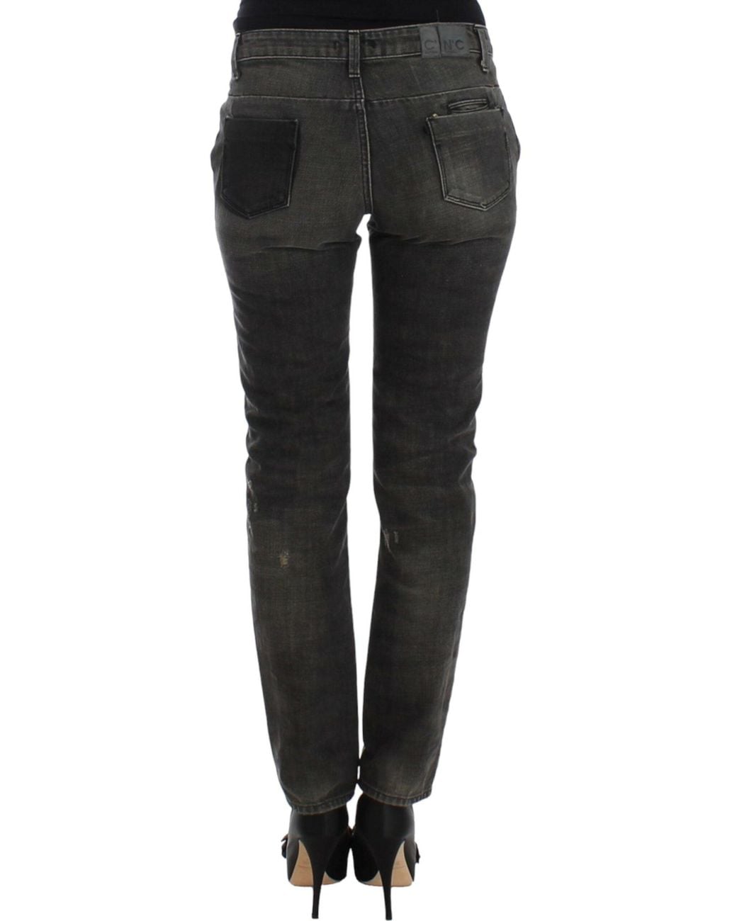 CoSTUME NATIONAL Black Distressed Jeans