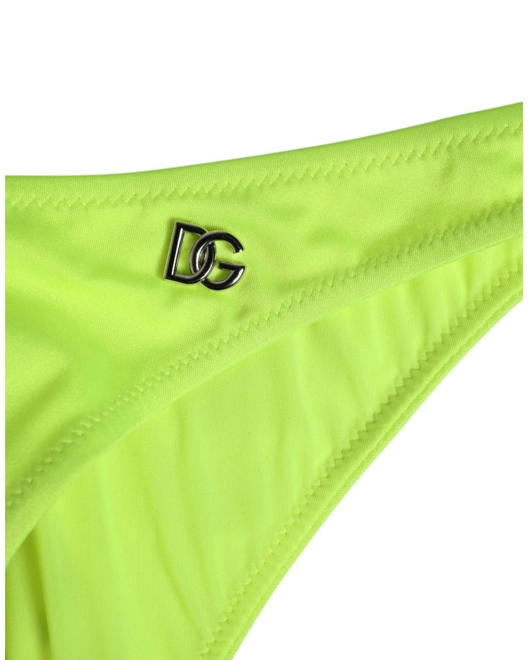 Dolce & Gabbana Yellow Neon Dg Logo Swim Briefs Underwear Polyamide & Elastane Blend Clothing