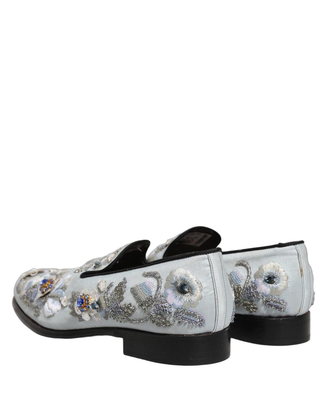 Dolce & Gabbana White Floral Embellished Men Loafers Shoes for men