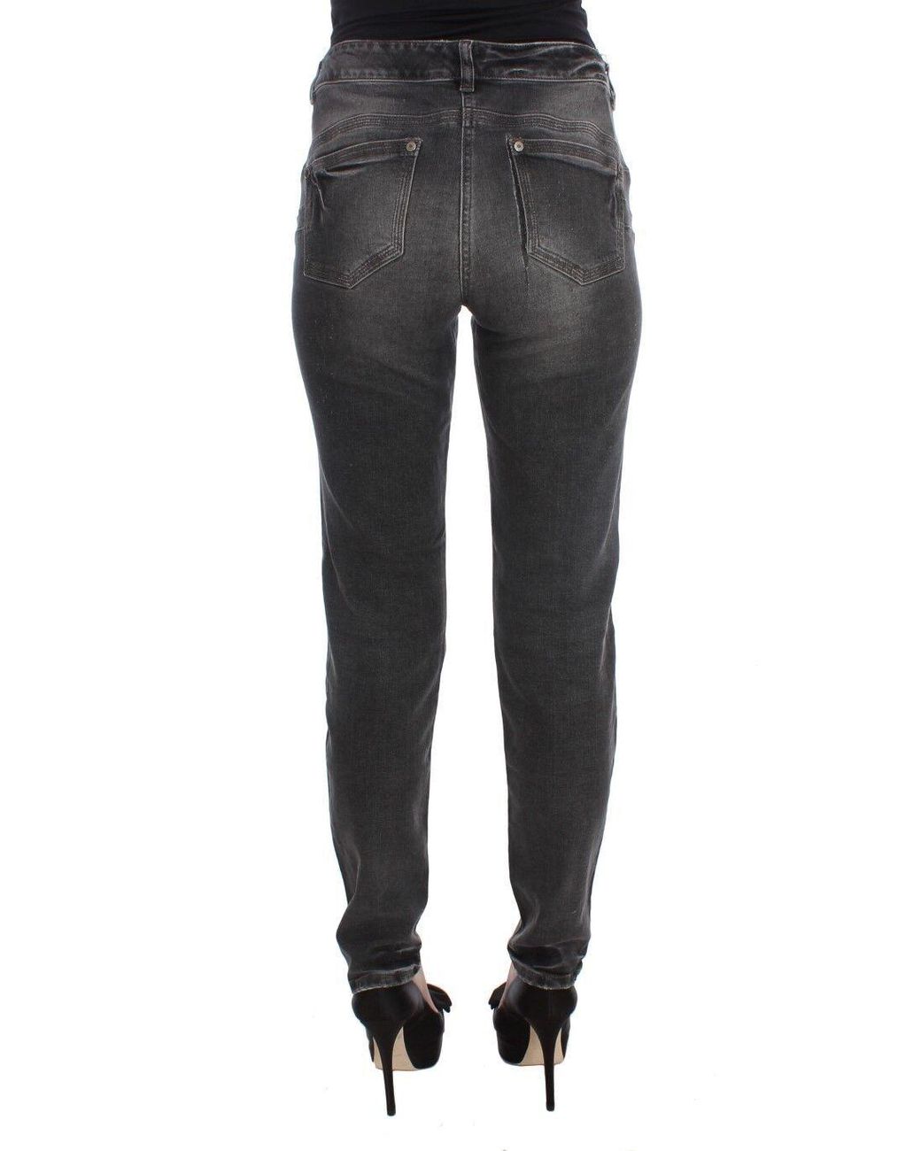 Ermanno Scervino Multicolor Cotton Blend Stretch Jean Gray Sig30287