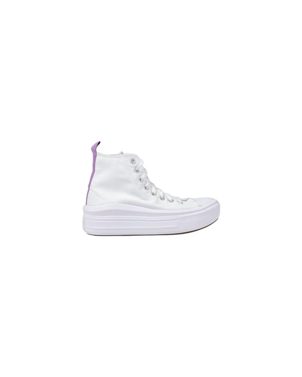 Converse White Fabric Platform Sneakers