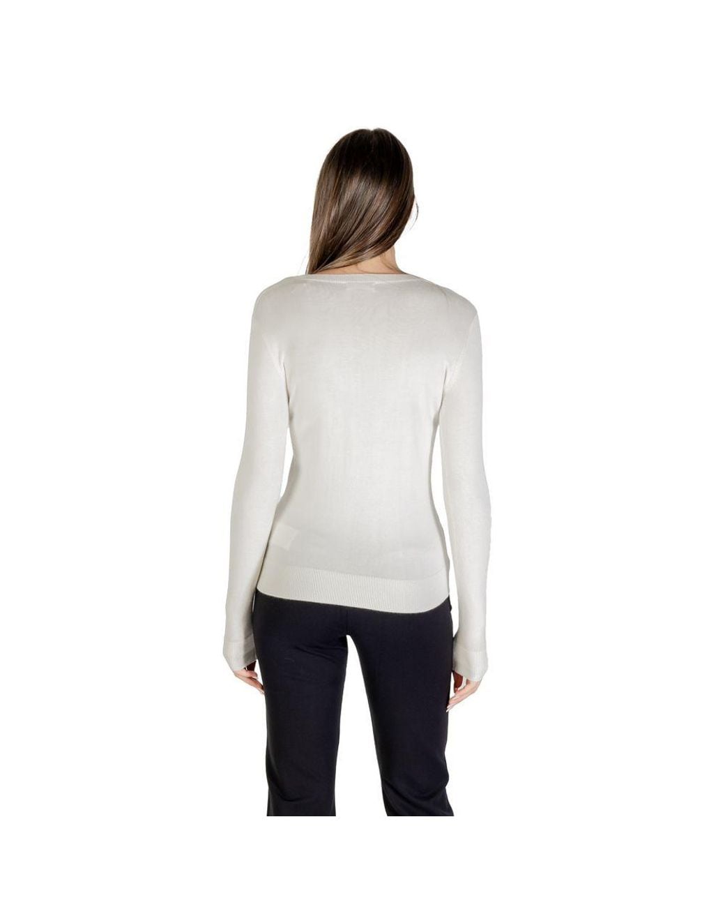 Guess White Cream Viscose Sweatshirt