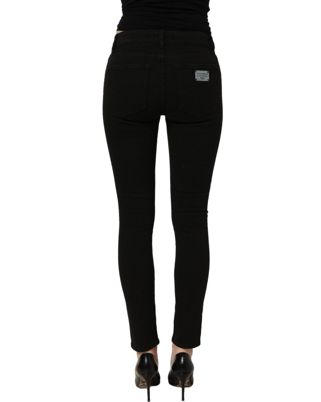 Dolce & Gabbana Black Cotton Stretch Skinny Denim Jeans