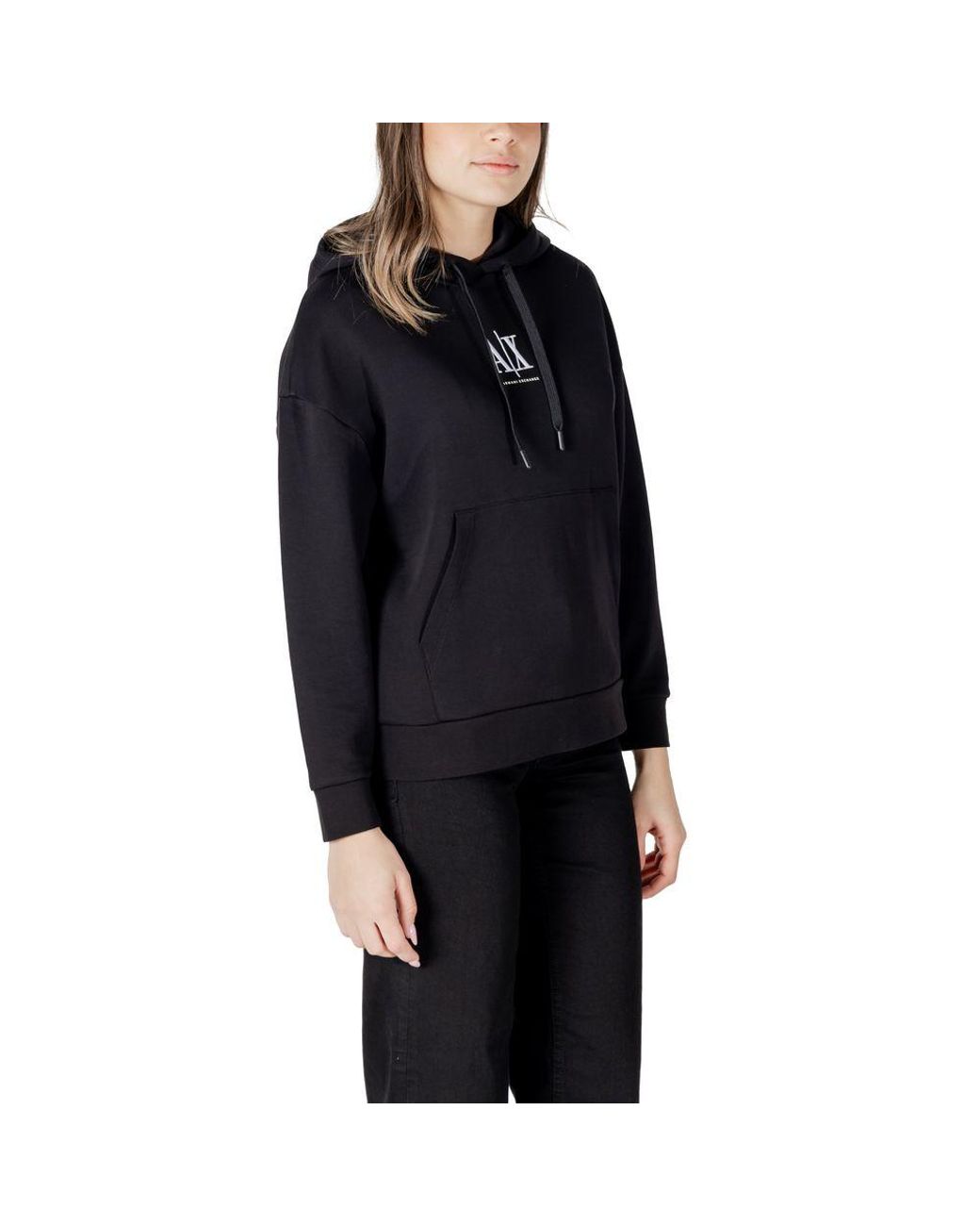 ARMANI EXCHANGE Black Cotton Hoody