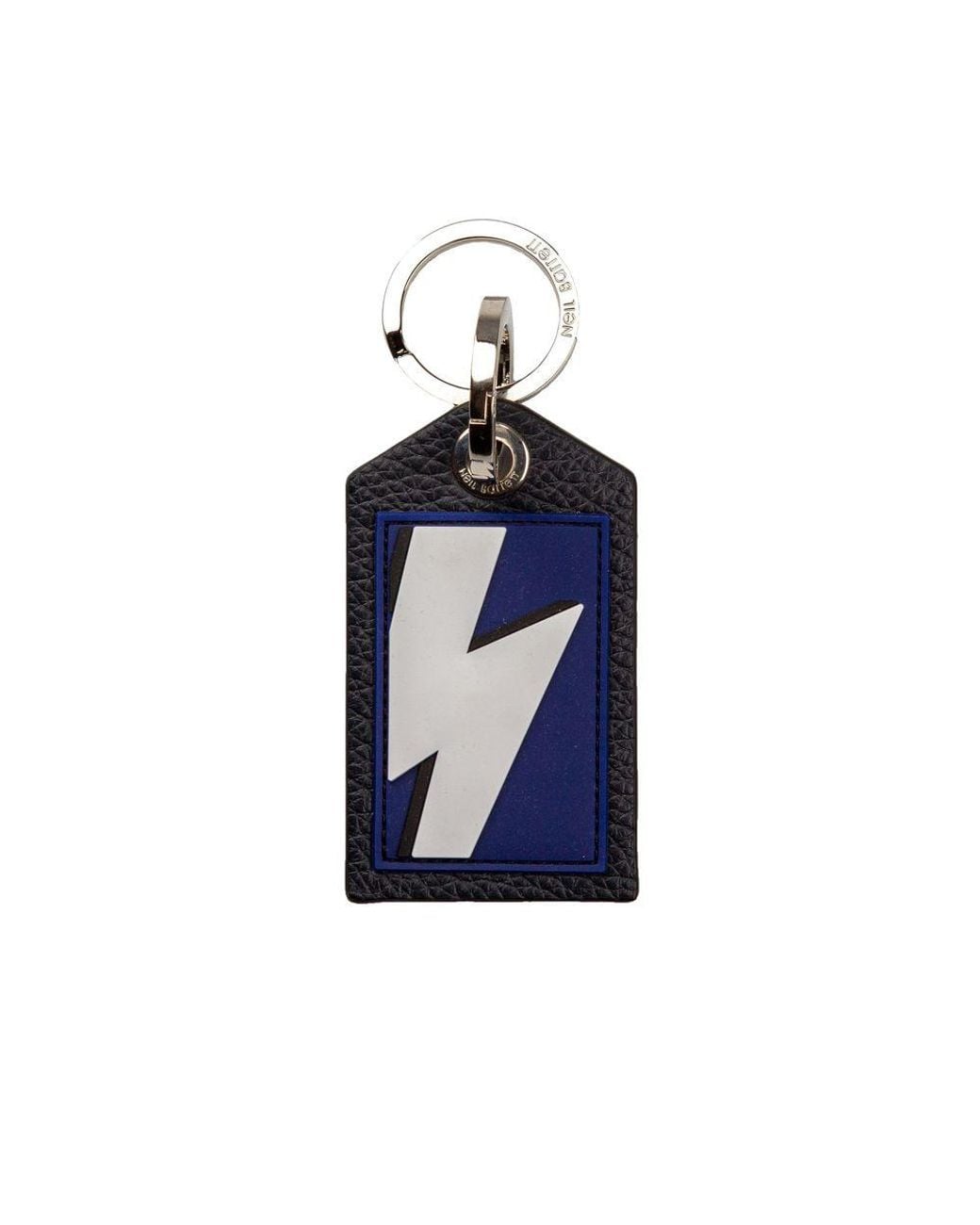 Neil Barrett Blue Leather Men Keychain for men