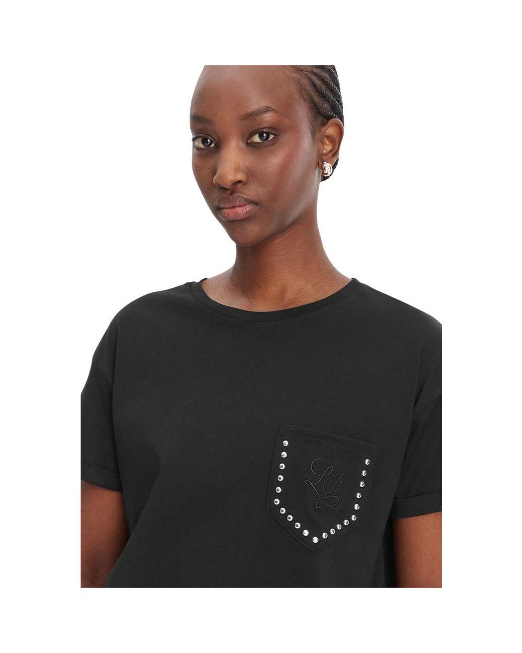 Liu Jo Black Cotton T-Shirt
