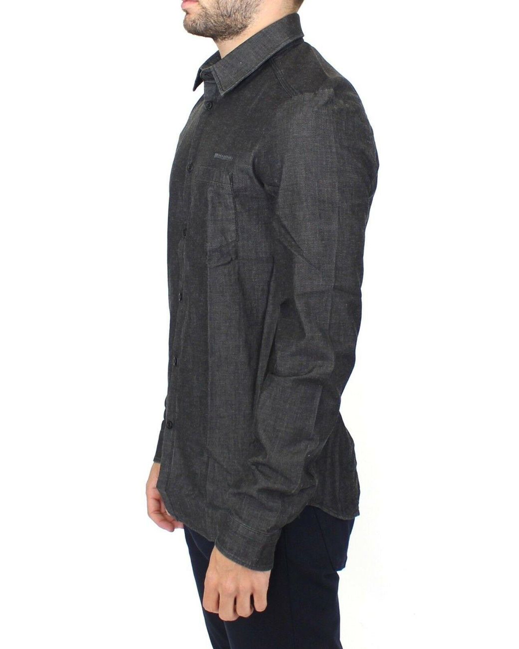 Ermanno Scervino Gray Denim Shirt Sig10132 for men