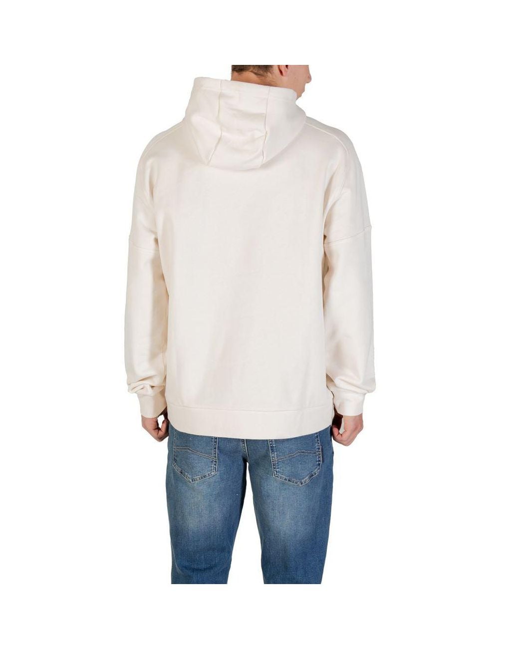 EA7 Black And White Cotton Hoodie for men