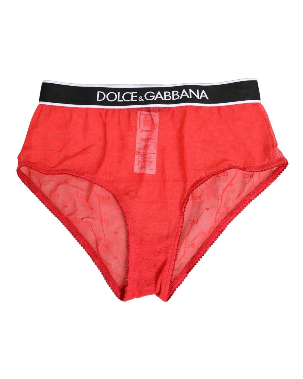 Dolce & Gabbana Red Nylon Logo Waistband Brief Panty Underwear 07+Pa Clothing