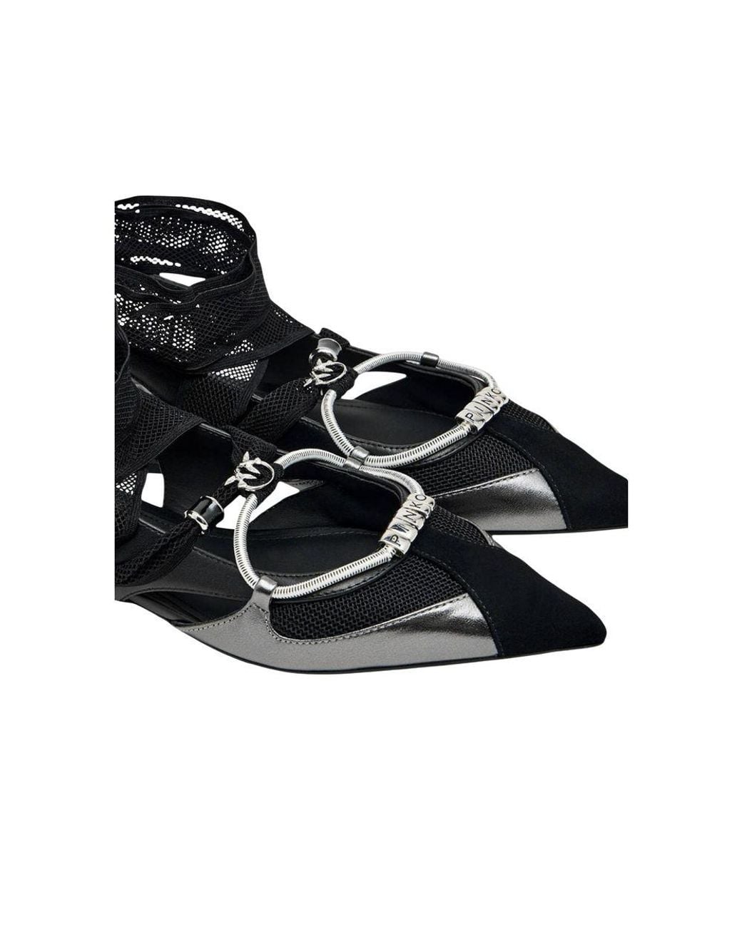 Pinko Black Leather Platform Pumps