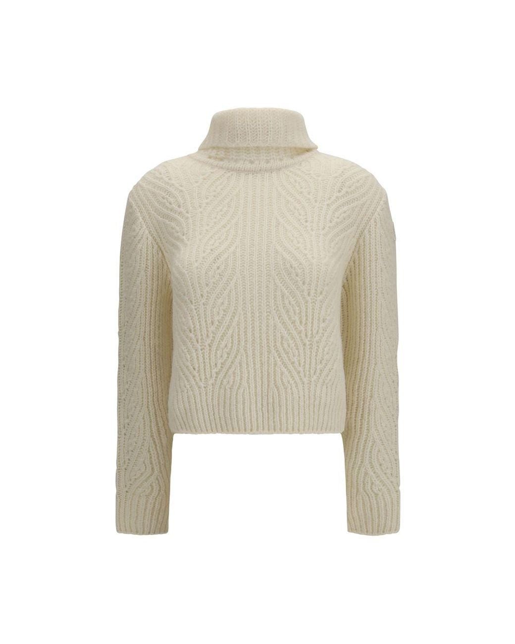Moncler Natural Beige Wool Oves Aries Turtleneck