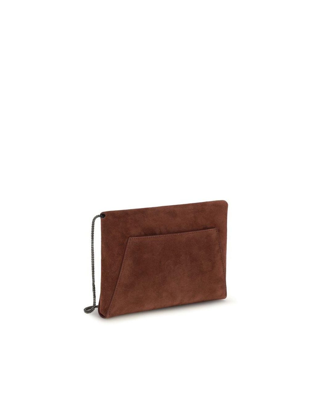 Brunello Cucinelli Brown Bordeaux Calf Leather Bos Taurus Shoulder Bag