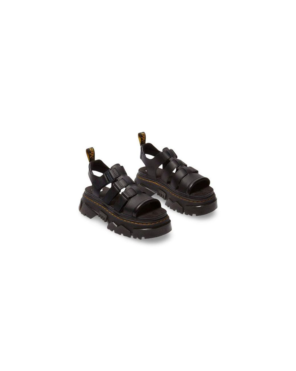 Dr. Martens Black Leather Platform Sandals