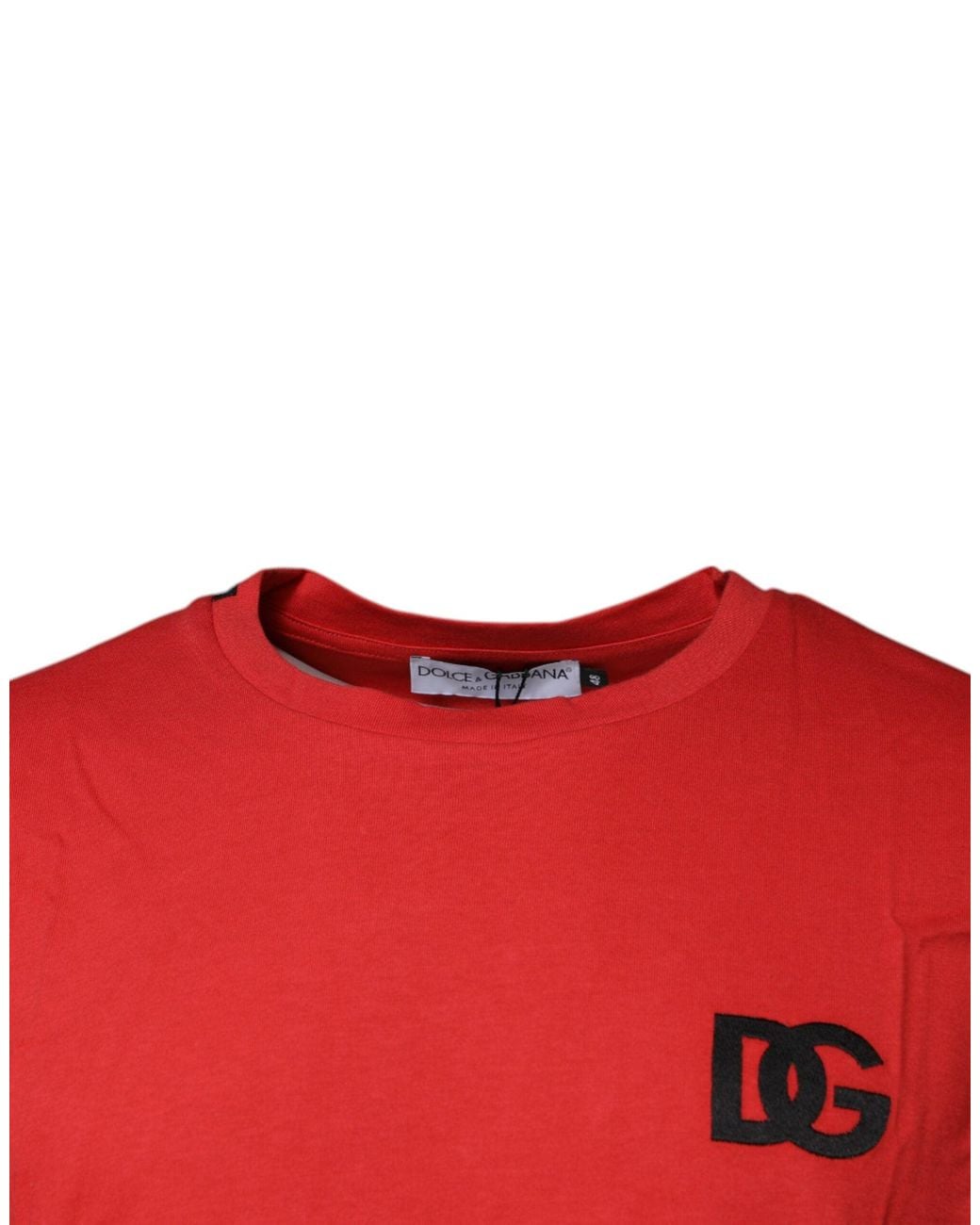 Dolce & Gabbana Red Cotton Tshirt Dg Logo Tee for men