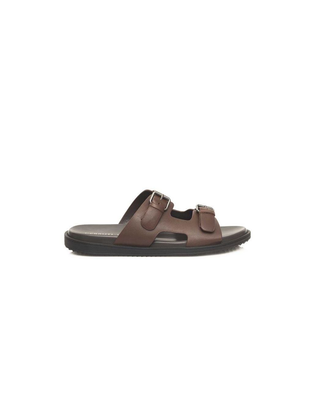 Cerruti 1881 Brown Cowhide Men Sandal for men