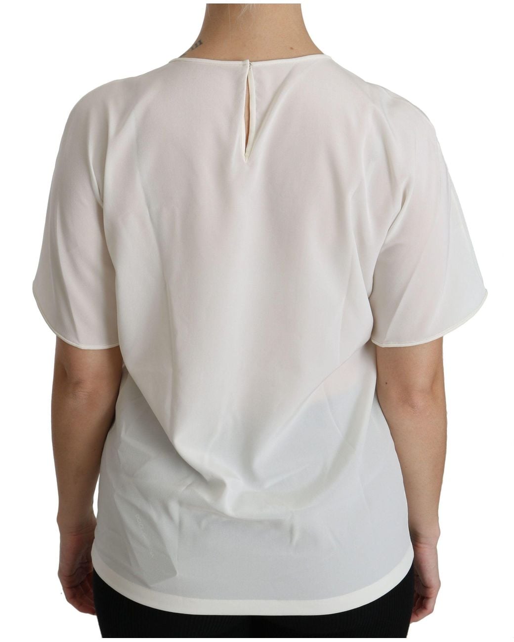 Dolce & Gabbana White #dgfamily Patch Short Sleeve Blouse Top