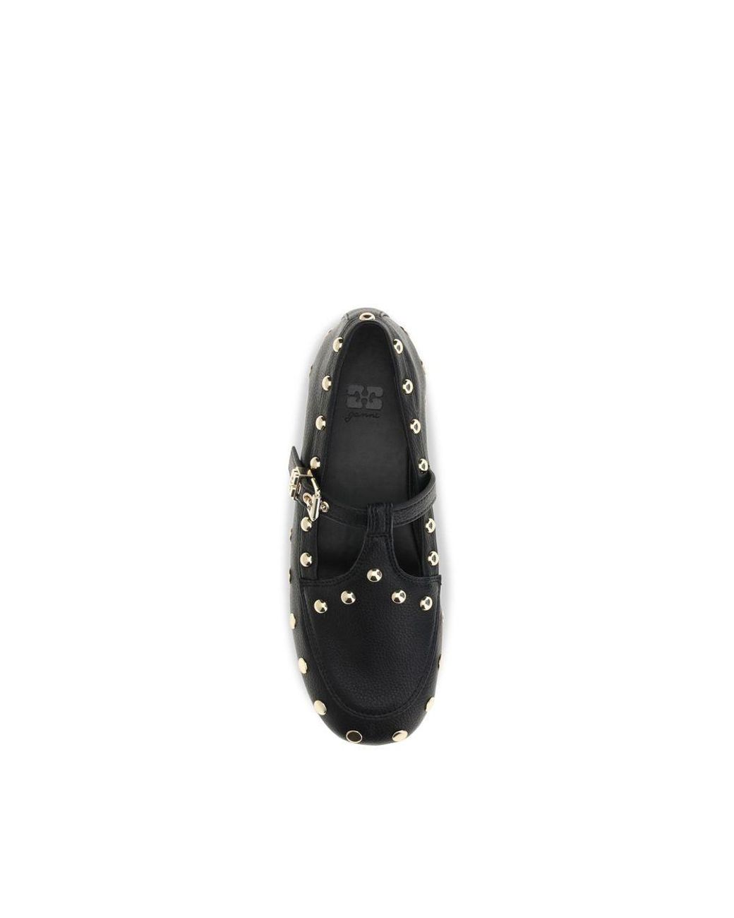 Ganni Black Recycled Polyester Ballet Flats